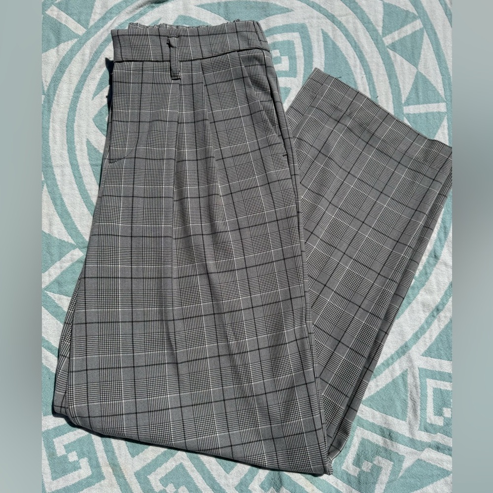a new day Gray Plaid Tailored Trousers